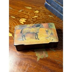 Vintage Horse Trinket Box Equestrian Keepsake Decor